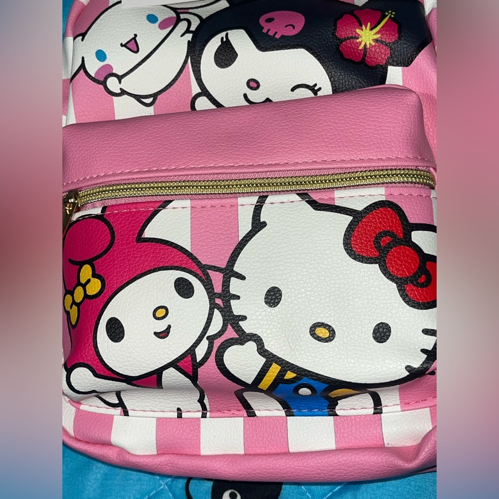 Hello Kitty and Friends Pink Striped Mini Backpack NEW NWT - Picture 2 of 9